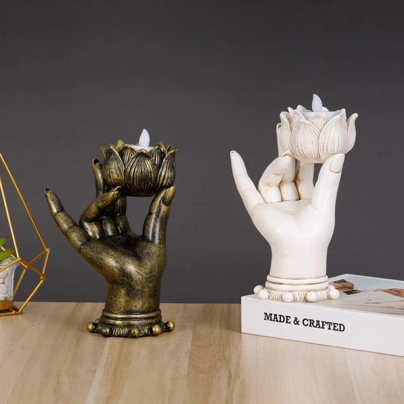 Lotus Buddha Hand Candle Holder - Glova