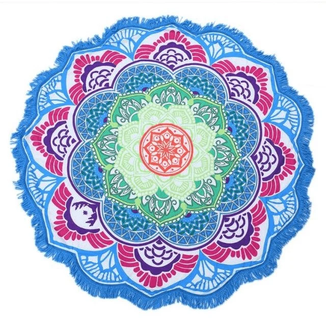 Lotus Mandala Tassel Round Mat - Glova