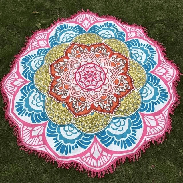 Lotus Mandala Tassel Round Mat - Glova