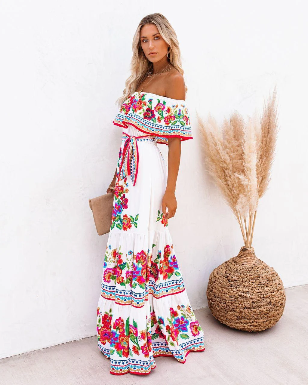 Luana Off Shoulder Maxi Dress - Glova