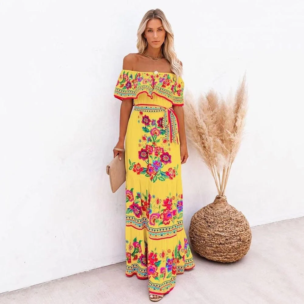 Luana Off Shoulder Maxi Dress - Glova