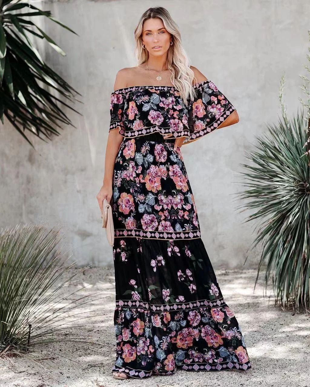 Luana Off Shoulder Maxi Dress - Glova