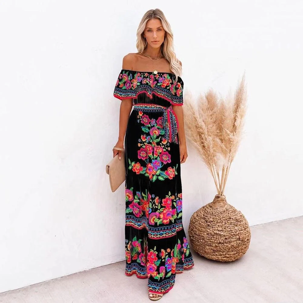 Luana Off Shoulder Maxi Dress - Glova