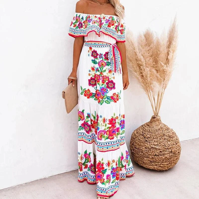 Luana Off Shoulder Maxi Dress - Glova