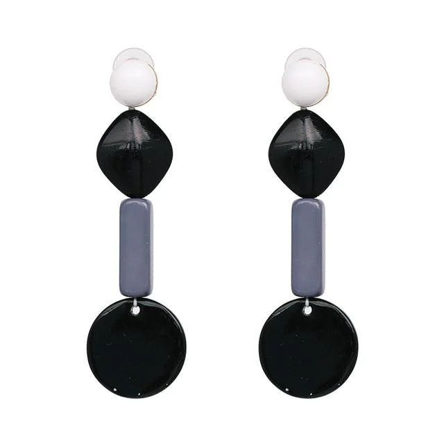 Lucie Acetate Resin Chain Drop Earrings - 6 Colors - Glova