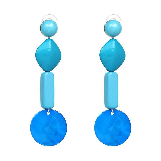 Lucie Acetate Resin Chain Drop Earrings - 6 Colors - Glova