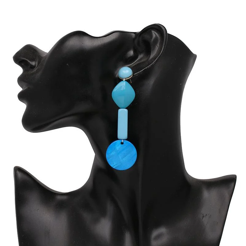 Lucie Acetate Resin Chain Drop Earrings - 6 Colors - Glova