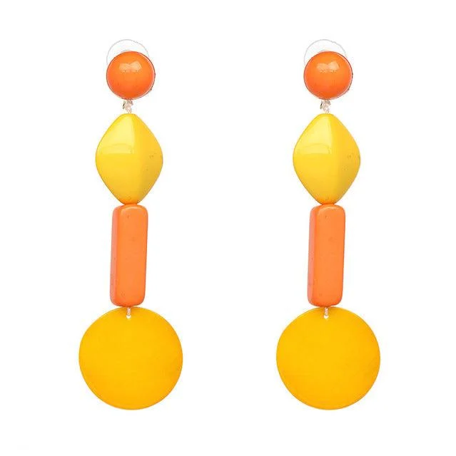 Lucie Acetate Resin Chain Drop Earrings - 6 Colors - Glova