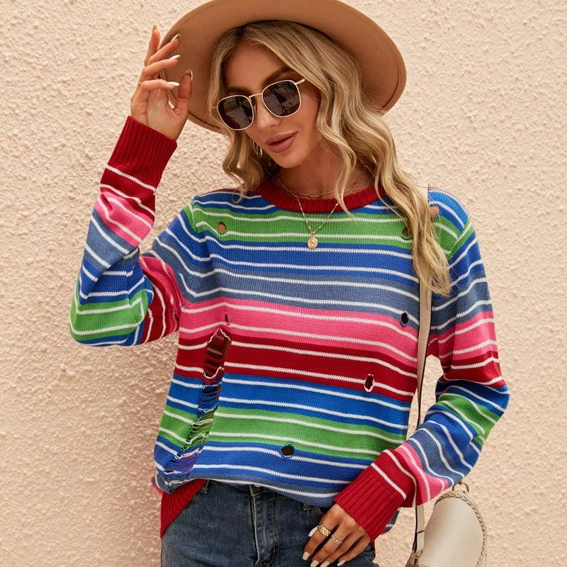 Lulu Multicolor Striped Sweater - Glova