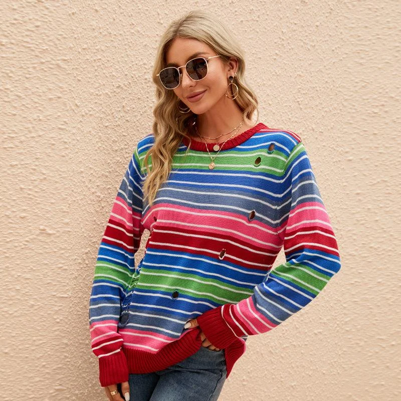 Lulu Multicolor Striped Sweater - Glova