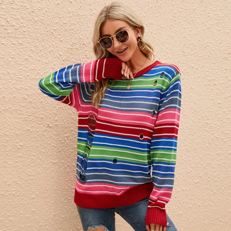 Lulu Multicolor Striped Sweater - Glova