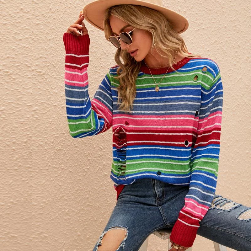 Lulu Multicolor Striped Sweater - Glova