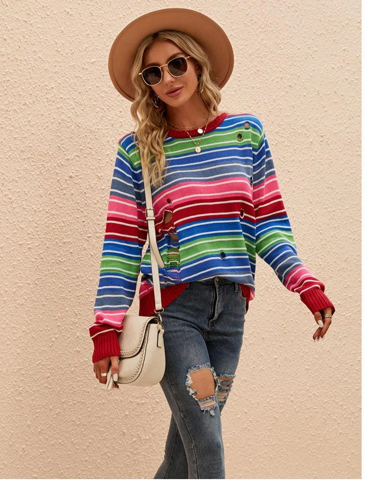 Lulu Multicolor Striped Sweater - Glova