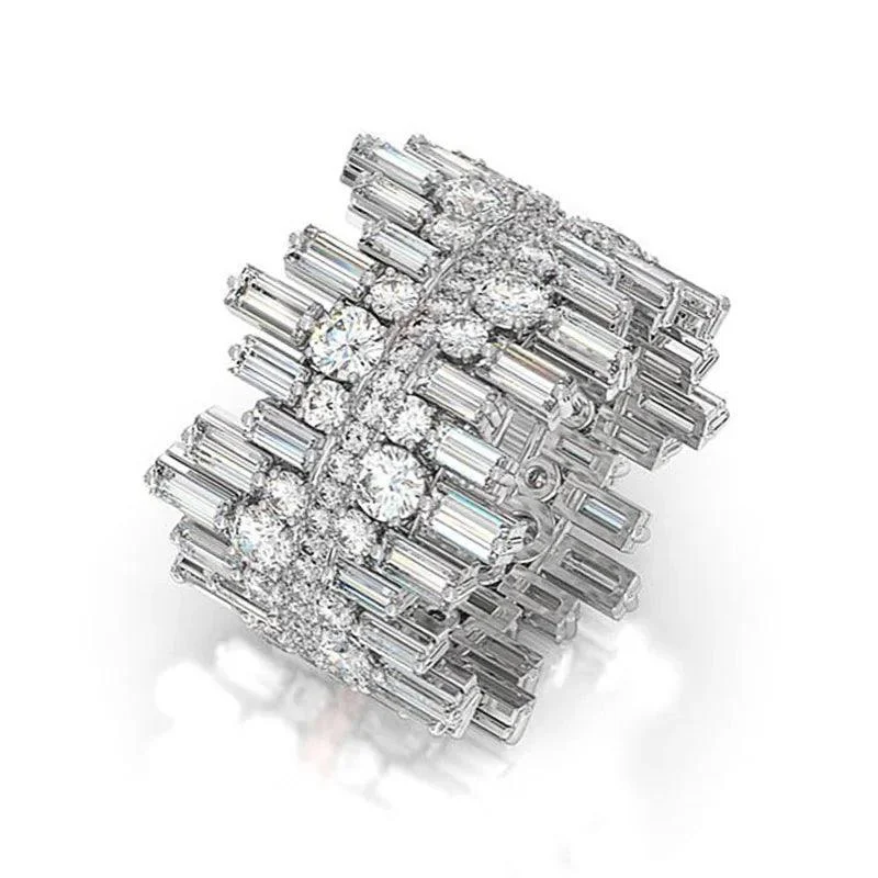 Luxe Cubic Zirconia Icicle Cocktail Ring - Glova