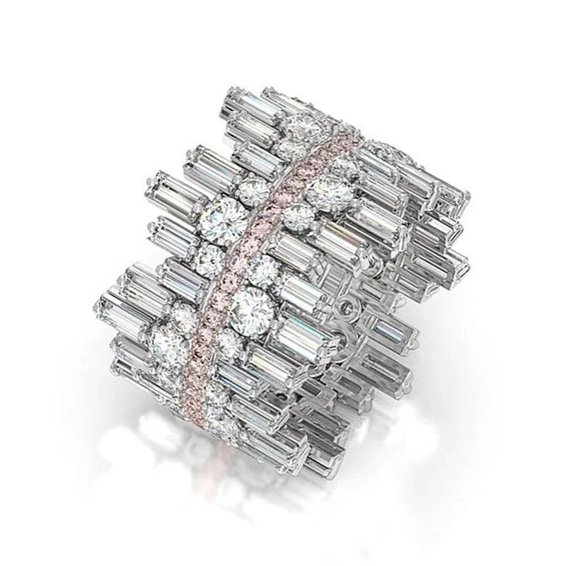 Luxe Cubic Zirconia Icicle Cocktail Ring - Glova