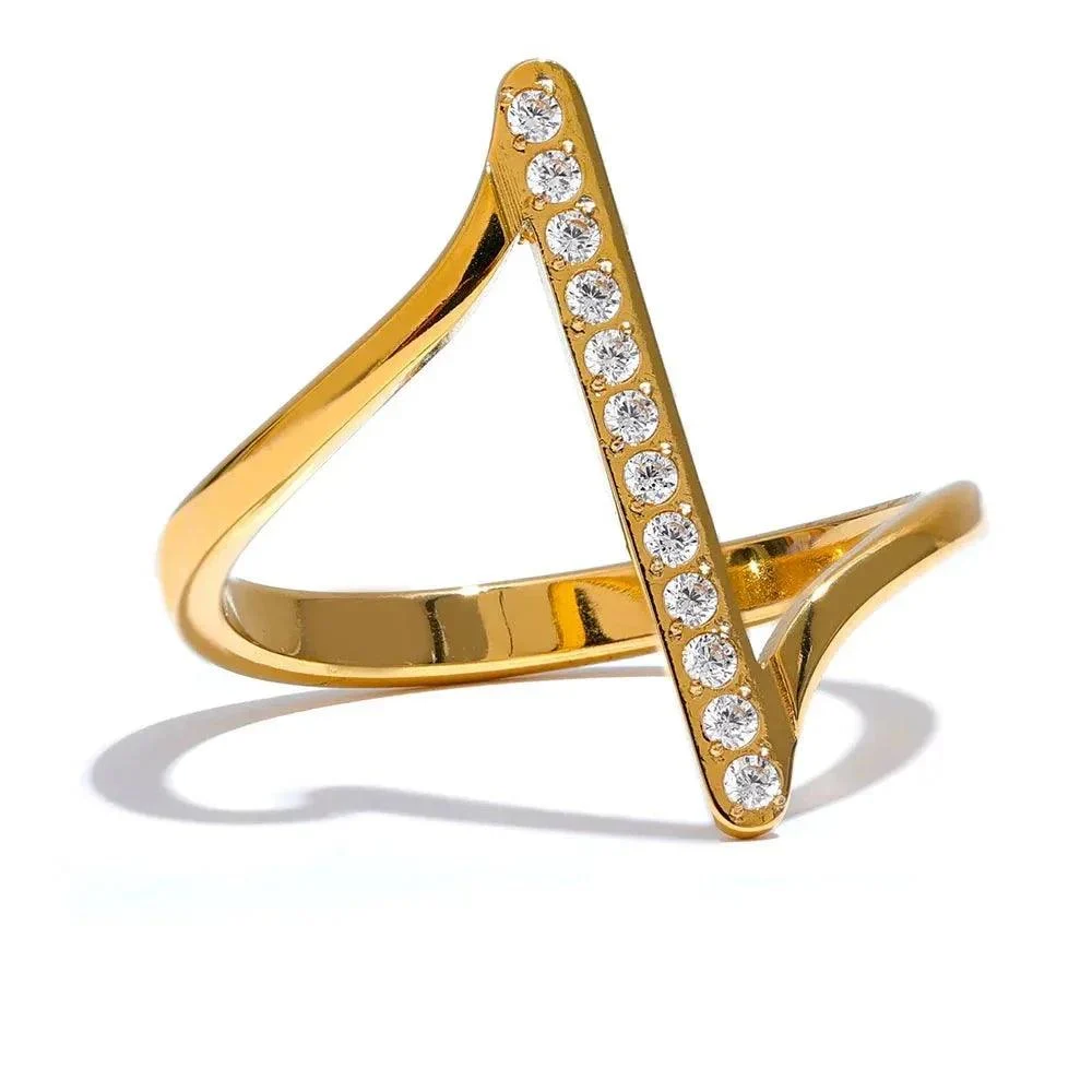 Luxe Cubic Zirconia Line Ring - Glova