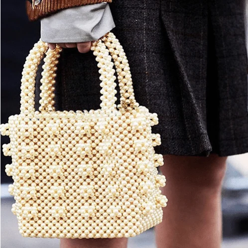 Luxe Pearl Beads Mini Tote - 5 Colors - Glova