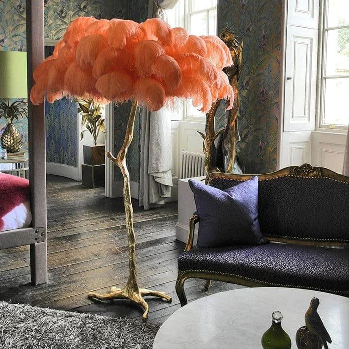 Luxurious Feather Floor Lamp - Glova