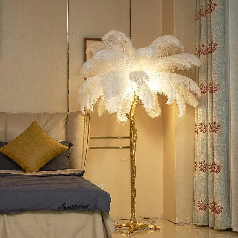 Luxurious Feather Floor Lamp - Glova