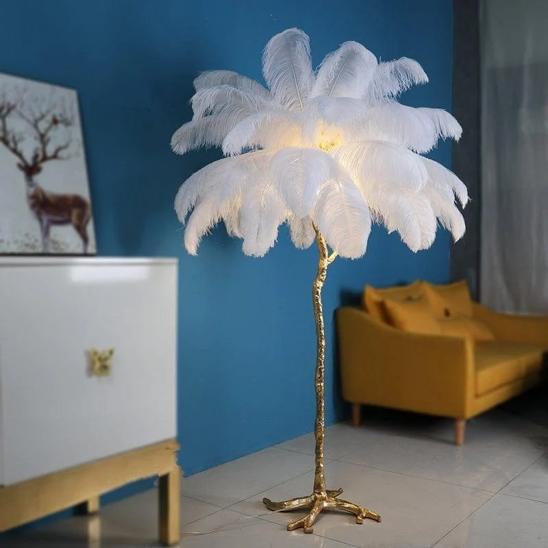 Luxurious Feather Floor Lamp - Glova