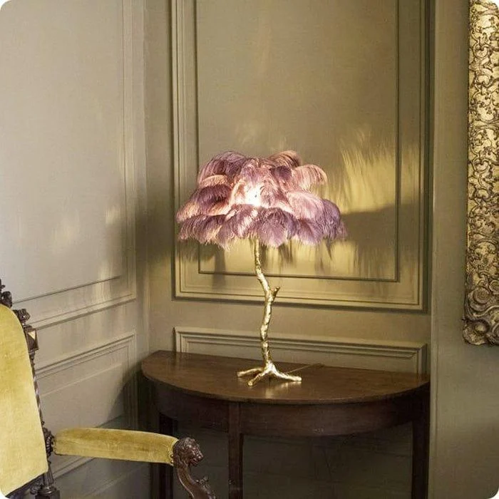 Luxurious Feather Floor Lamp - Glova