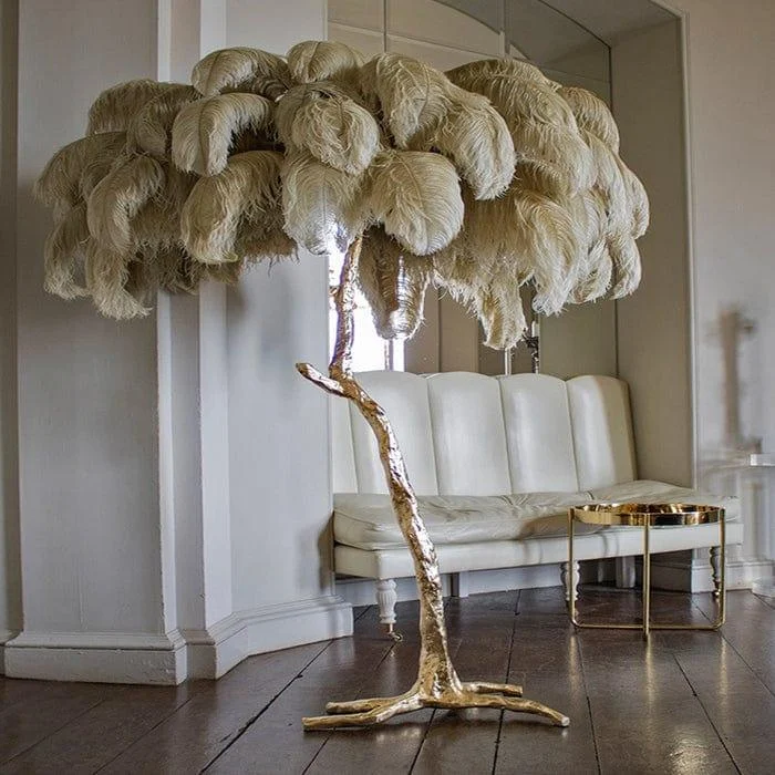 Luxurious Feather Floor Lamp - Glova