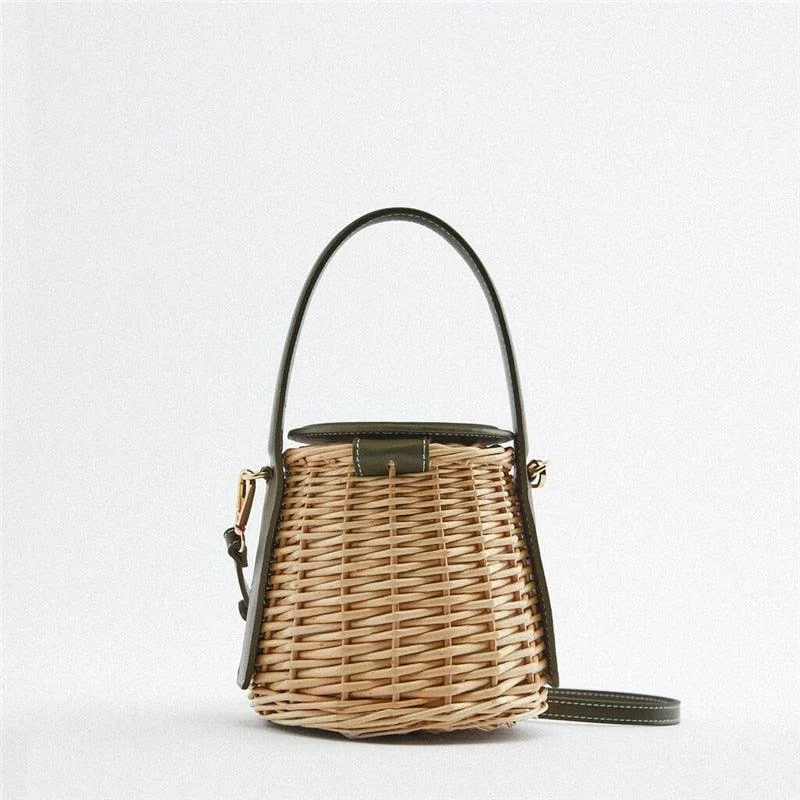 Lydia Basket Bag with Leather Cover - Glova