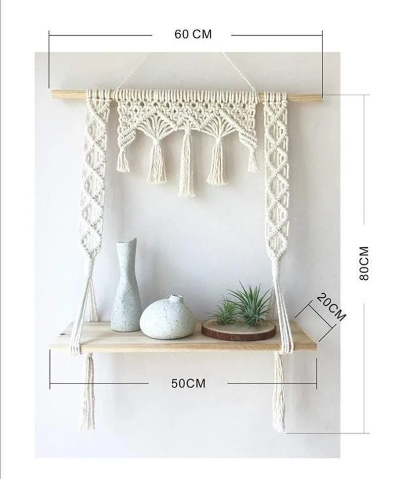 Macrame Hanging Shelf - Glova