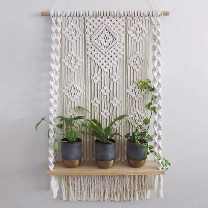 Macrame Plant Shelf & Pot Holder - Glova