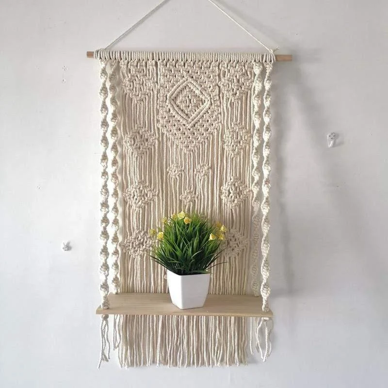 Macrame Plant Shelf & Pot Holder - Glova