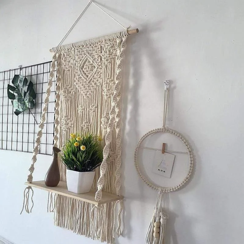 Macrame Plant Shelf & Pot Holder - Glova