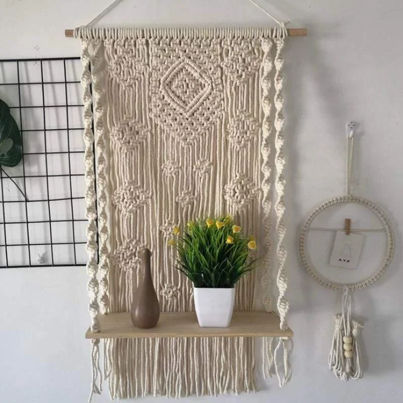 Macrame Plant Shelf & Pot Holder - Glova