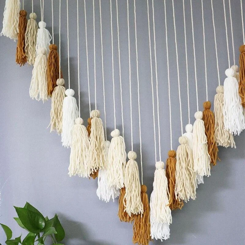 Macramé Wall Deco With Wood Beads - Glova