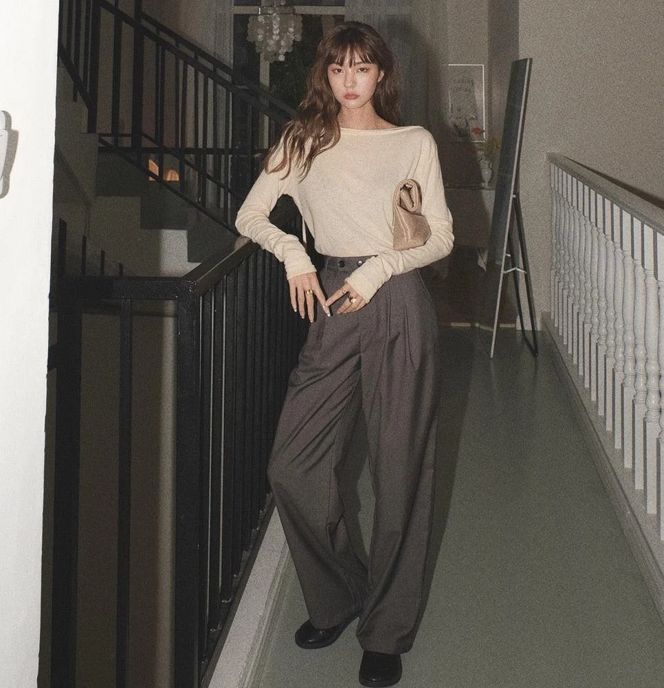 Maige Pleated Wide Leg Pants - 2 Colors - Glova