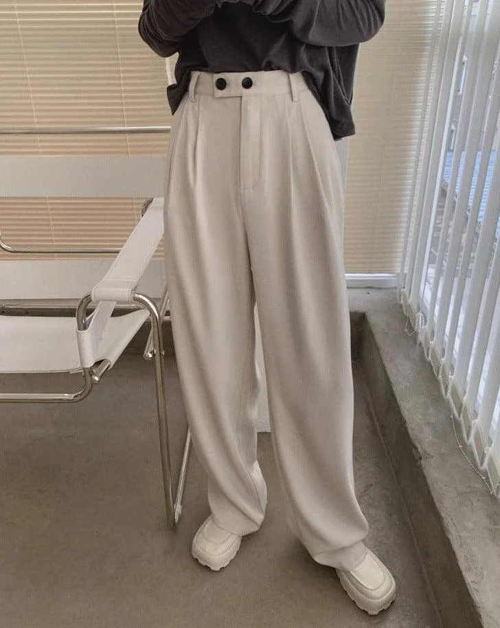 Maige Pleated Wide Leg Pants - 2 Colors - Glova