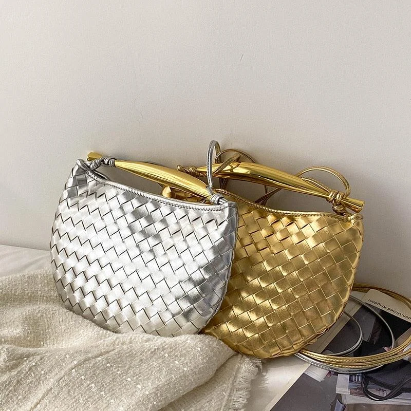 Mairi Woven Golden Bar Mini Tote - Glova