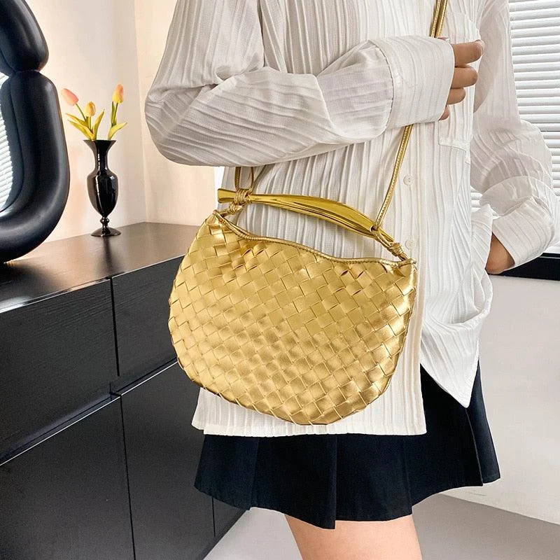 Mairi Woven Golden Bar Mini Tote - Glova