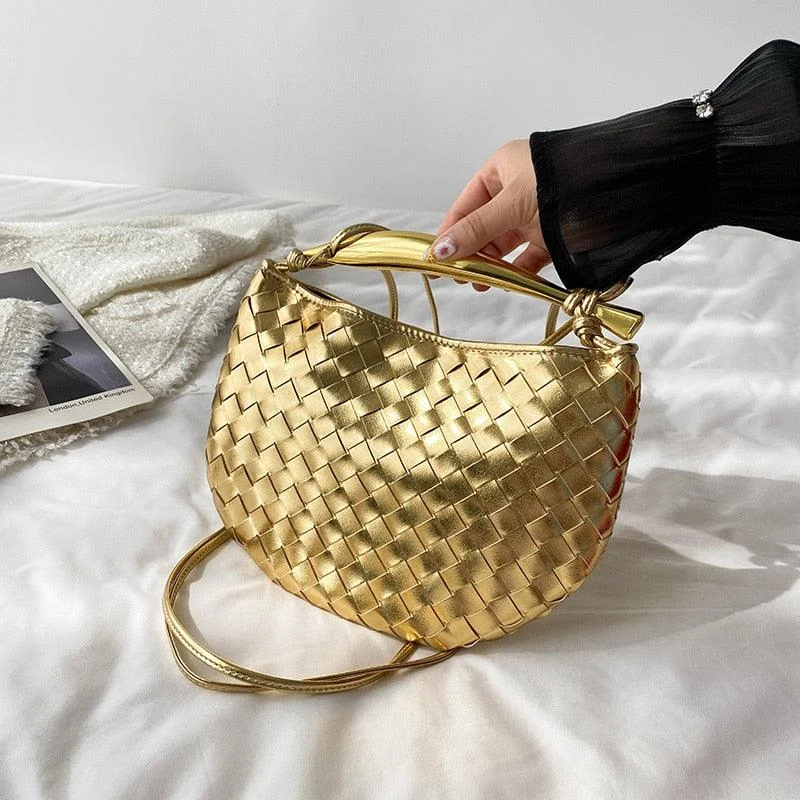 Mairi Woven Golden Bar Mini Tote - Glova