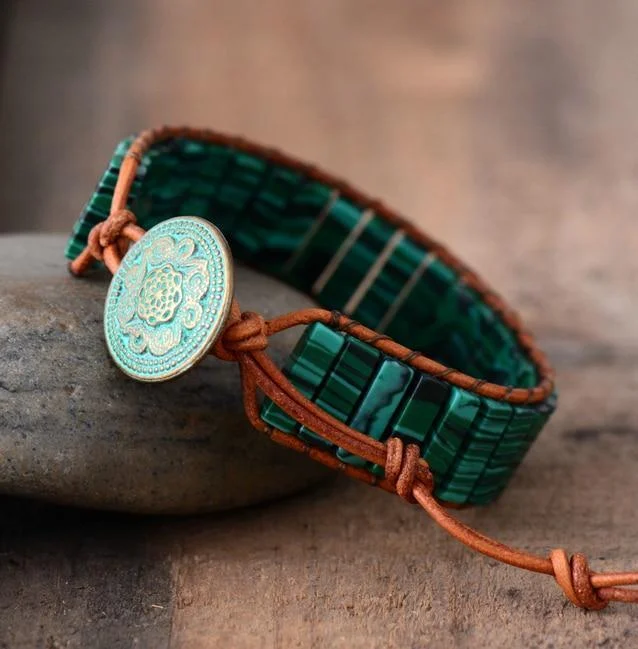 Malachite Natural Stone Wrap Bracelet - Glova