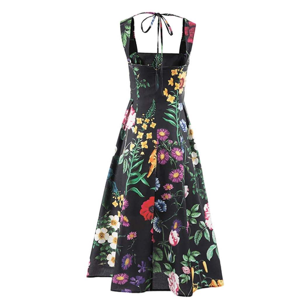 Malena Dark Spring Floral Dress - Glova