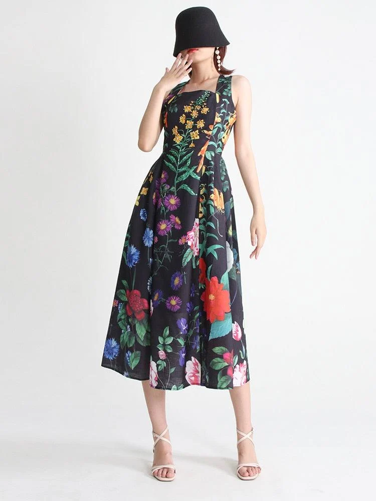 Malena Dark Spring Floral Dress - Glova