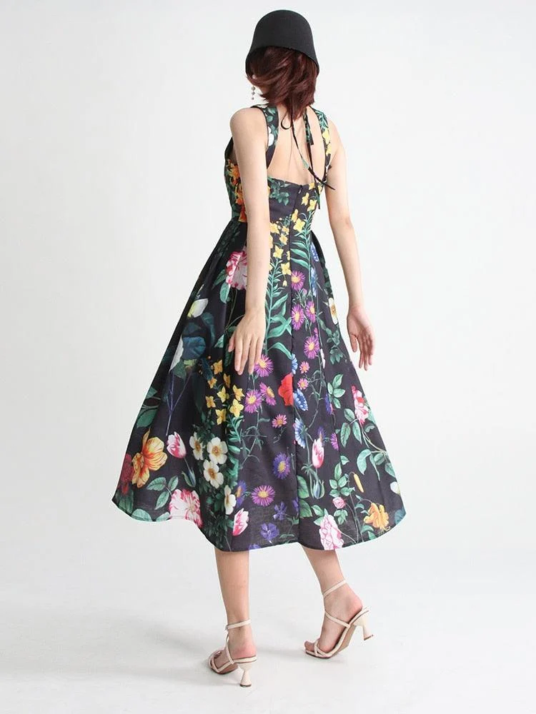 Malena Dark Spring Floral Dress - Glova