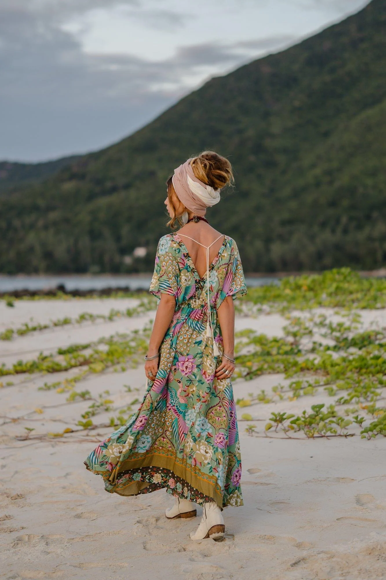 Mali Peacock Floral Maxi Dress - Glova