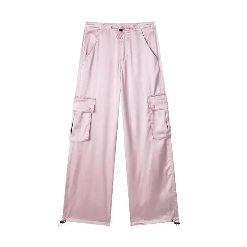 Malin Casual Luxe Satin Cargo Pants - Glova