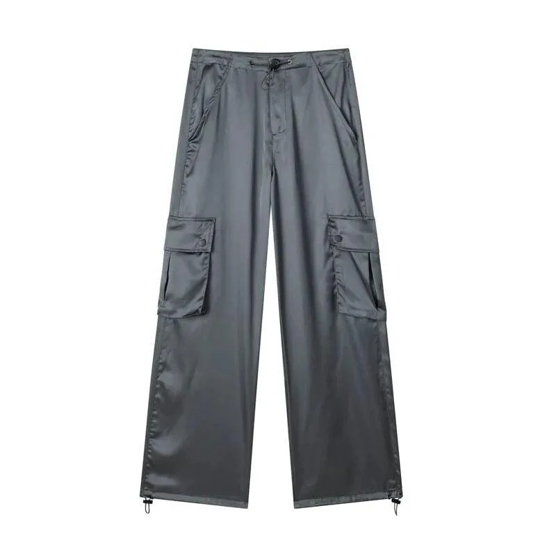 Malin Casual Luxe Satin Cargo Pants - Glova