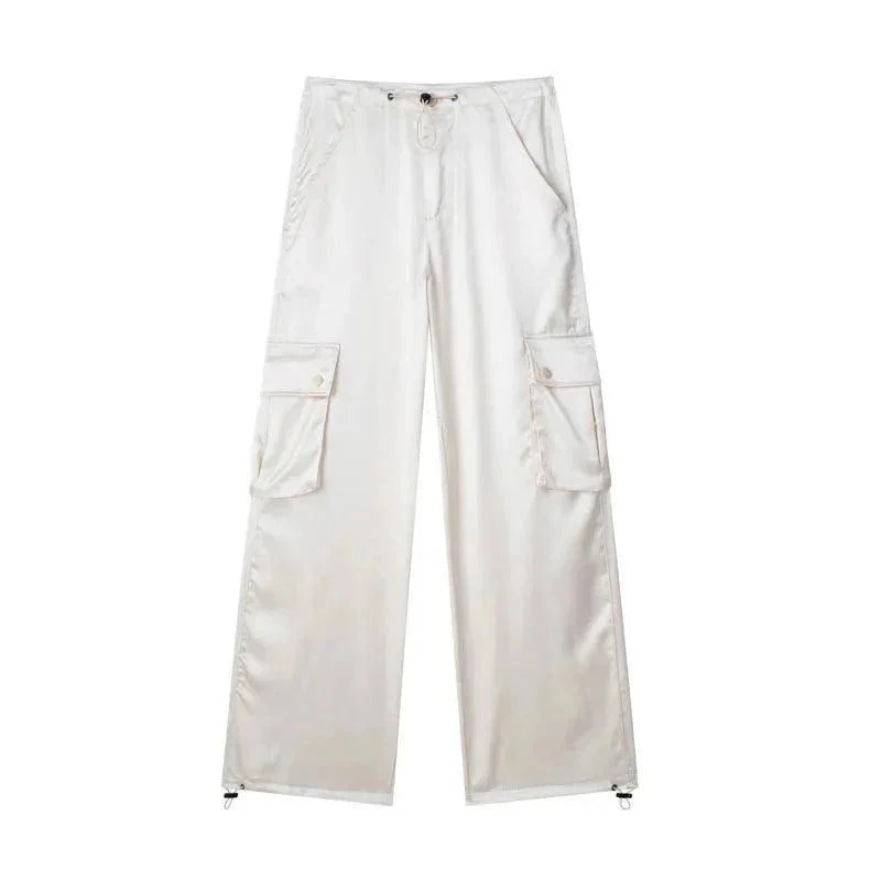 Malin Casual Luxe Satin Cargo Pants - Glova