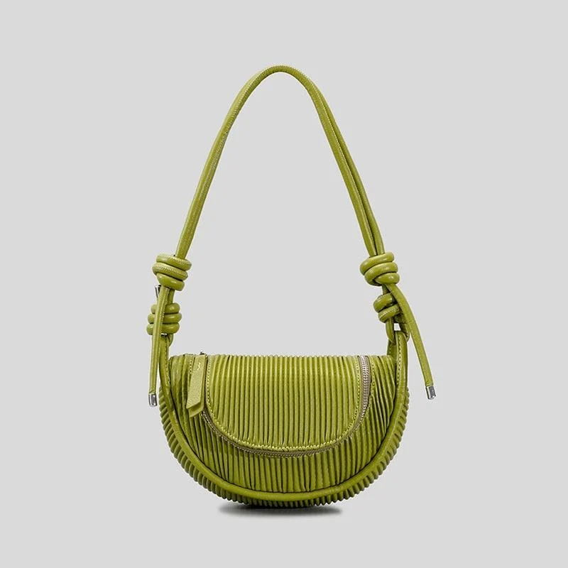 Malina Pleated Half Moon Saddle Bag - 6 Colors - Glova