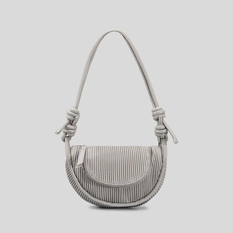 Malina Pleated Half Moon Saddle Bag - 6 Colors - Glova