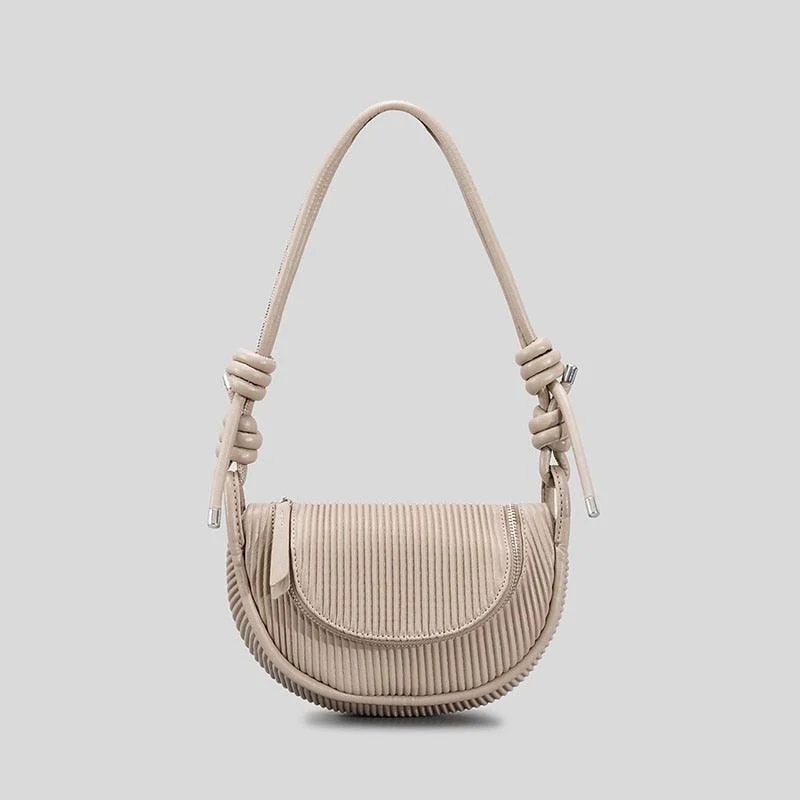 Malina Pleated Half Moon Saddle Bag - 6 Colors - Glova