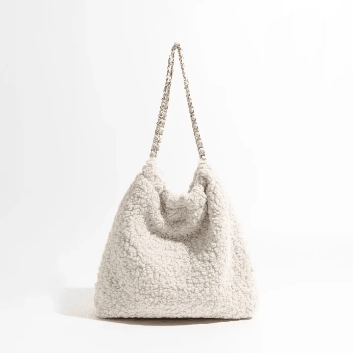 Mamonde Faux Lambs Fur Hobo Shoulder Bag - Glova